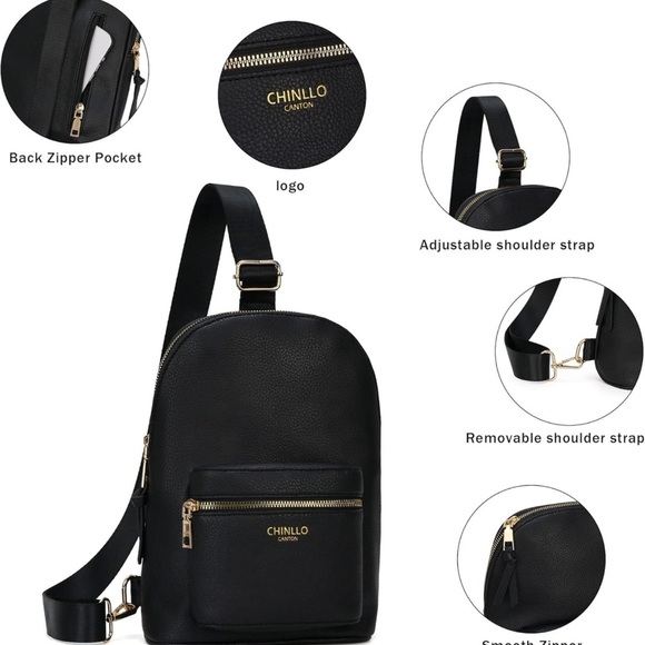 COPY - Sling bag for women Large Vegan Leather Travel Chest Fanny Pack Crossbod… - Picture 3 of 8